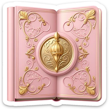 pastel pink and gold fairytale book sticker