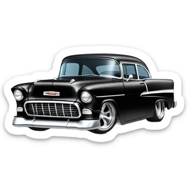 Black 55 Chevy pro street sticker