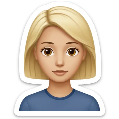 One woman medium length blond highlights hair
One man medium dark skin no hair sticker