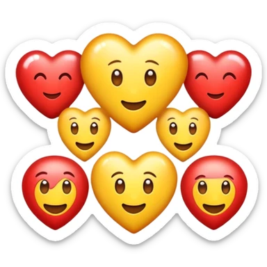 Gere um coração com emojis de coração sticker
