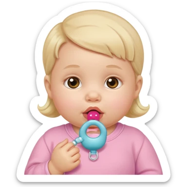 a baby girl with pacifier sticker