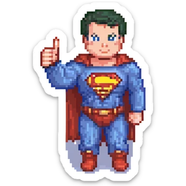Superman giving a thumbs up sticker