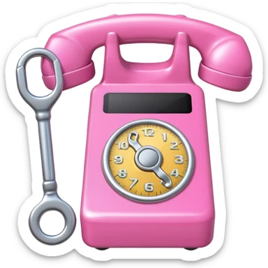 pink phone with a wrench sticker