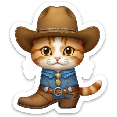 cat with cowboy hat and boots sticker