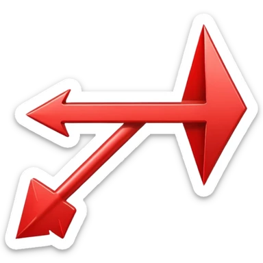 a red arrow pointing bad sticker