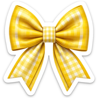 Yellow gingham bow  sticker