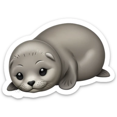 Sleepy seal sticker