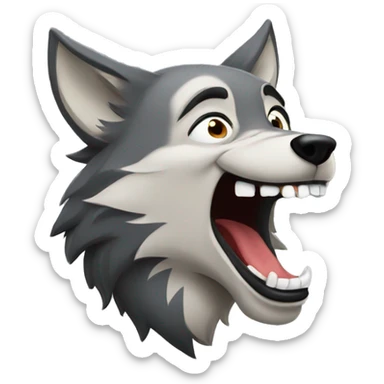 Wolf laughing  sticker