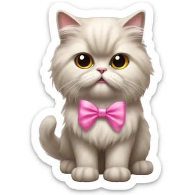 Persian cat with a pink bow  sticker