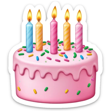 Pink birthday cake sticker