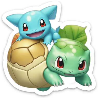 create a new pokemon between Bulbasaur and Squirtle sticker