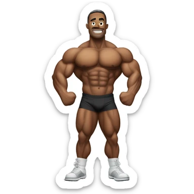 Bodybuilder flexing sticker