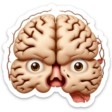 Brain looks like hero and he is shoked sticker