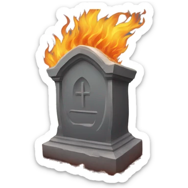 Grave on fire sticker