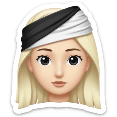 Drapeau blanc  avec une tete  noir de profile tourner sur la gauche avec un bandeau blanc nouer sur le front  sticker