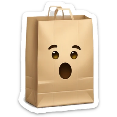 A paper grocery bag sticker