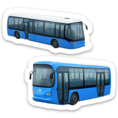 modern blue trolleybus vs bus sticker