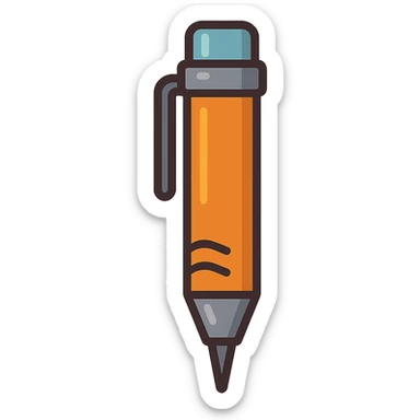 flat toon style mechanical pencil sticker