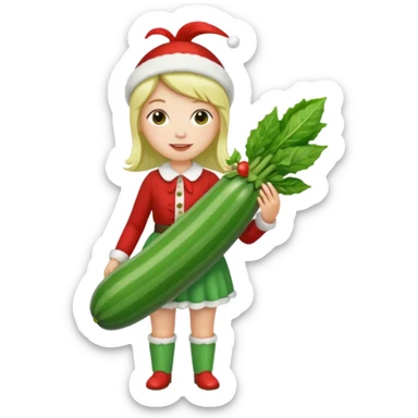peppermint carrying a zucchini sticker