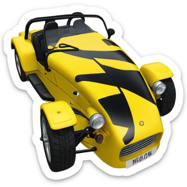 Caterham 7 chrome yellow sticker