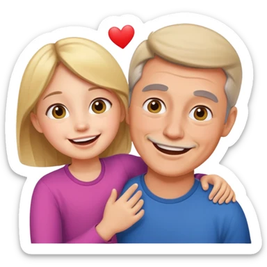dad and daughter, playful and heartwarming sticker