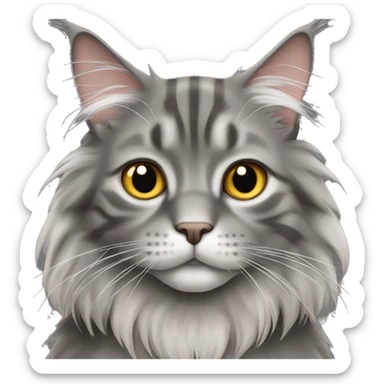Grey Maine coon cat sticker