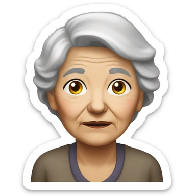 Old woman waiting for something that will not happen sticker