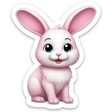 Cute little rabbit in pink. sticker