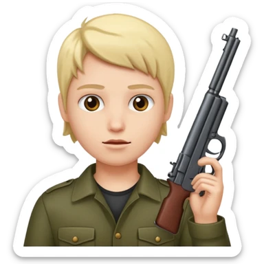 A person with a gun to their head sticker