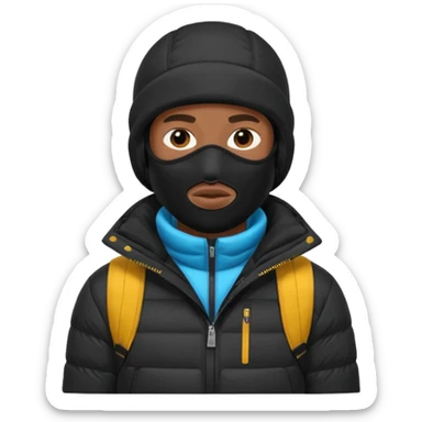 Ski mask black man sticker