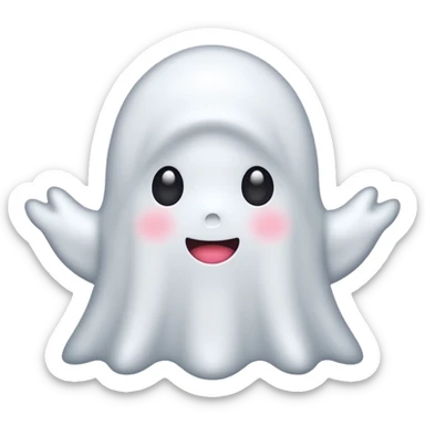 ghost kawai star white sticker