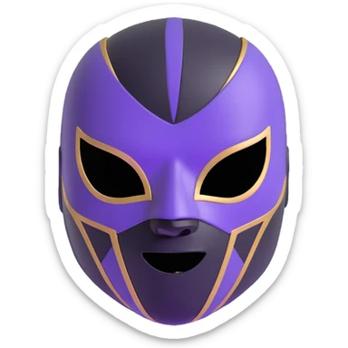 black and lavender luchador mask sticker