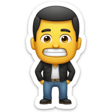 hombre rico riendo brazos abiertos mucho dinero sticker