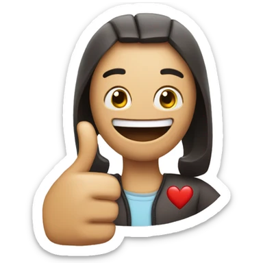 Heart face and thumbs up sticker