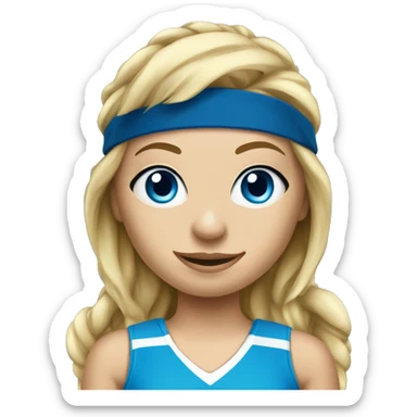 Blonde girl with blue eyes playing lacrosse sticker