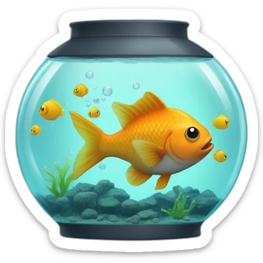 Poisson qui fume la pipe dans son aquarium sticker