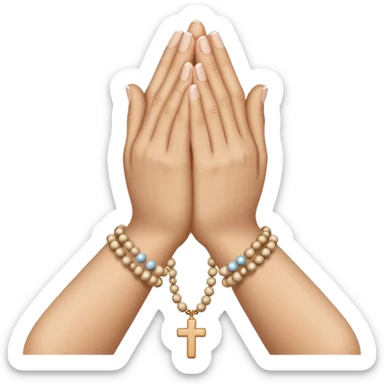 Praying hands with beads sticker