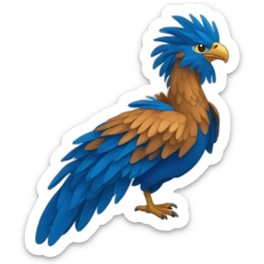 Bleu Phoenix simple icon plat, profille sticker