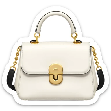 channel bag in white and gold  sticker