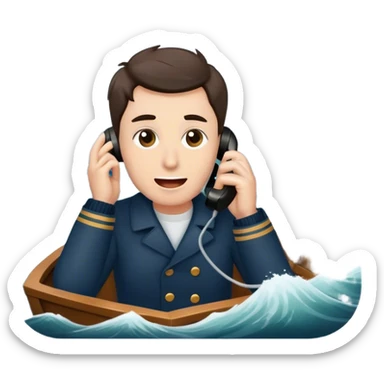 Stormy seas with mom calling sticker