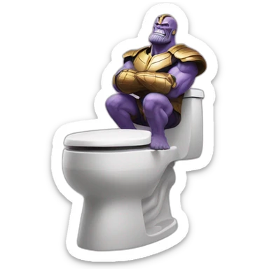 Thanos on a toilet sticker