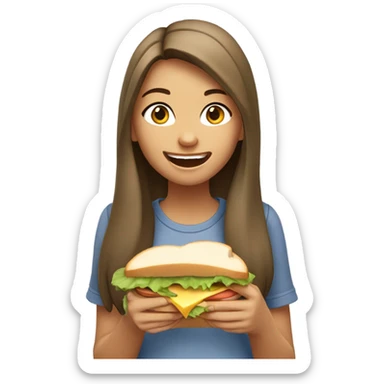 Teenage girl eating sandwich  sticker