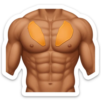 a zoomed in male chest emoji without revealing their arms, abs, face sticker