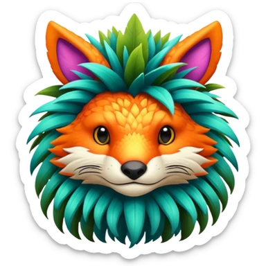Cozy furry warm lush tropical colorful edgy exotic Fakémon-Pokémon-Vernid-creature sticker