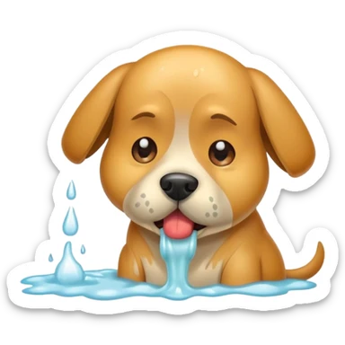 Vomiting dog sticker