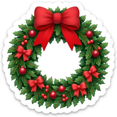 Christmas wreath sticker