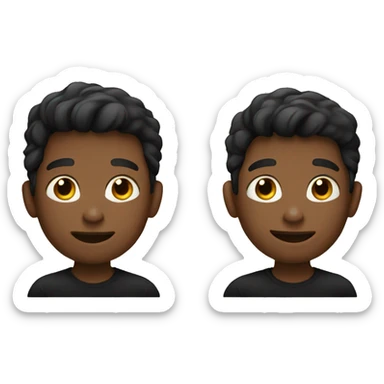 two boys in black shirts sticker