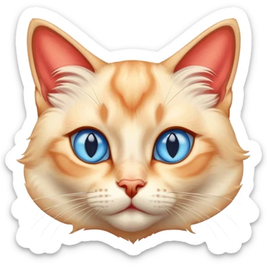 flame point siamese cat face sticker