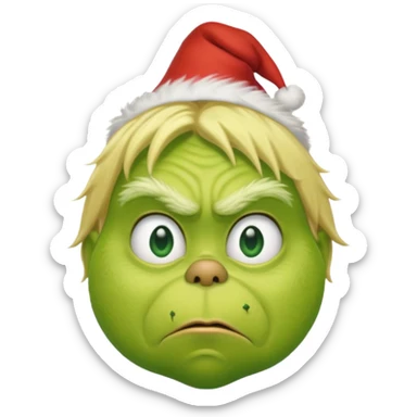 Grinch with blonde hair sticker