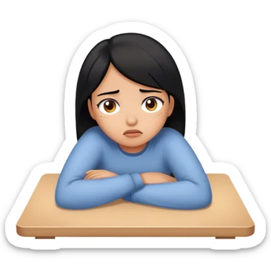 a black hair girl is tired of living alone sticker